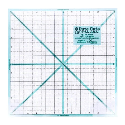 Lori Holt Cute Cuts TRIM IT RULER 12 1/2" Inch Square Quilting Ruler