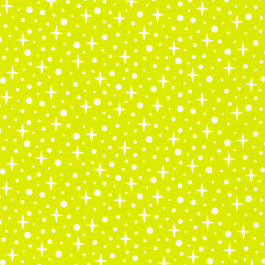 Robert Kaufman PAINTBOX Quilting Fabric WASABI Sparkle Small Stars Bubbles Blender