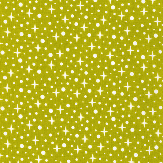 Robert Kaufman PAINTBOX Quilting Fabric PICKLE Small Stars Bubbles Blender