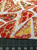 Robert Kaufman Cotton Pizza Fabric Large Scale Novelty Print