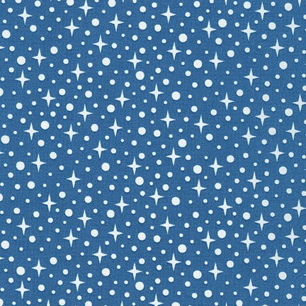 Robert Kaufman PAINTBOX Quilting Fabric CADET Sparkle Small Stars Bubbles Blender