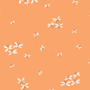Art Gallery Fabrics Firefly Jar Tangerine Voile 100% Cotton Fabric Cut to Order