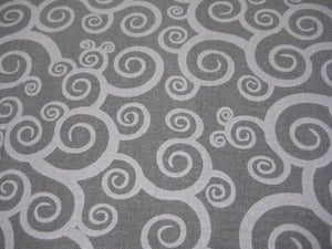 Black and Gray Scrolls 100% Cotton Calico Fabric