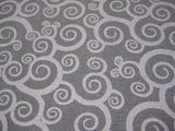 Black and Gray Scrolls 100% Cotton Calico Fabric