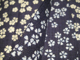 Sevenberry Nara Homespun Indigo Flowers Fabric Robert Kaufman Cotton Quilting Crafts Cut to Order